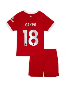 Liverpool Cody Gakpo #18 Replika Hemmakläder Barn 2023-24 Kortärmad (+ byxor)
